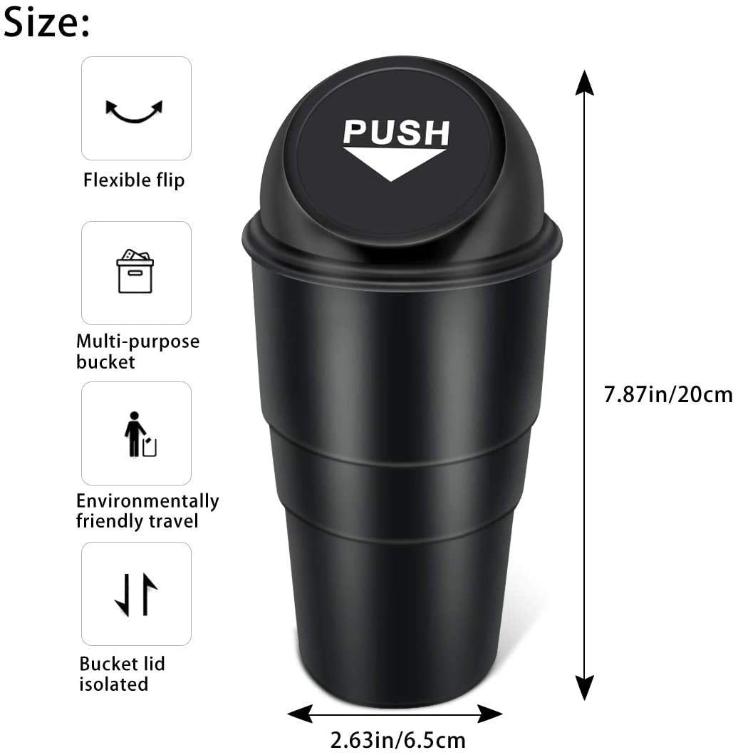 Mini Trash Bin: Cup Holder Garbage Can for Car, Office, and Home