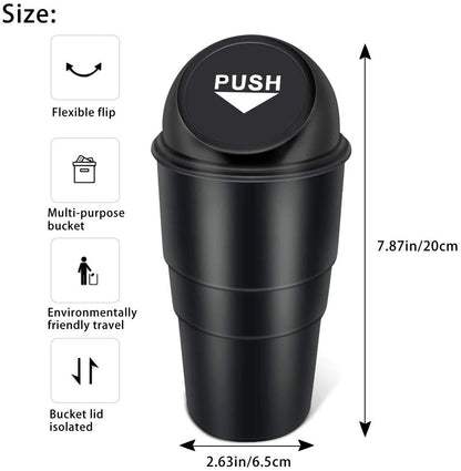 Mini Trash Bin: Cup Holder Garbage Can for Car, Office, and Home