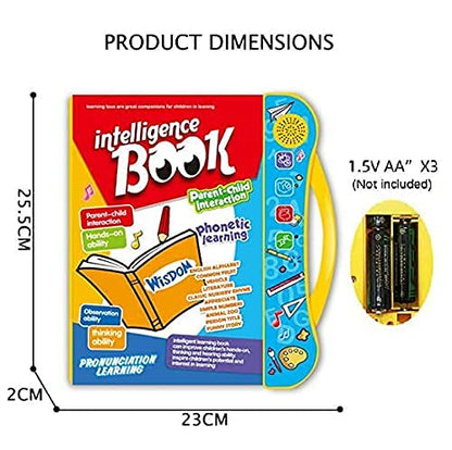 Fun Activities Learning Book, Electronic Intelligent Book with All Learning Materials with Clear Voice with Touch Sensors for Kids | Multi Color and Eraser