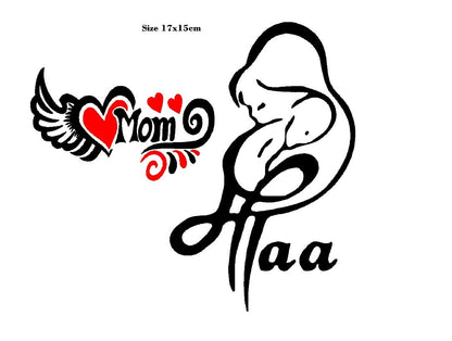 Maa and Mom Sticker Car and Bike Sticker 17x15cm