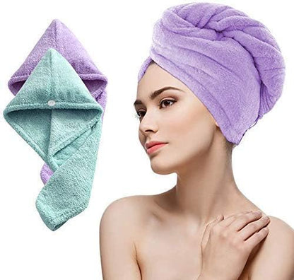 Pack of 3 | Hair Towel Wrap Absorbent Towel | Hair-Drying Hair Warp Towel | Super Quick-Drying Microfiber Bath Towel | Hair Dry Cap Salon Towel