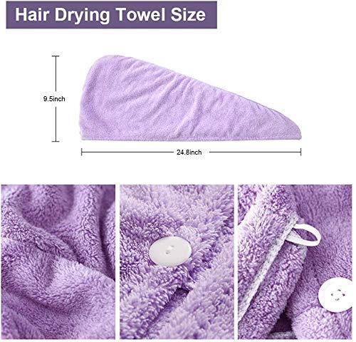 Pack of 3 | Hair Towel Wrap Absorbent Towel | Hair-Drying Hair Warp Towel | Super Quick-Drying Microfiber Bath Towel | Hair Dry Cap Salon Towel