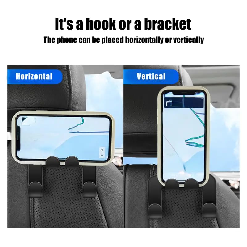 Pack of 2 Car Back Seat Hooks | Headrest Hangers for Purse,Bag & Phone