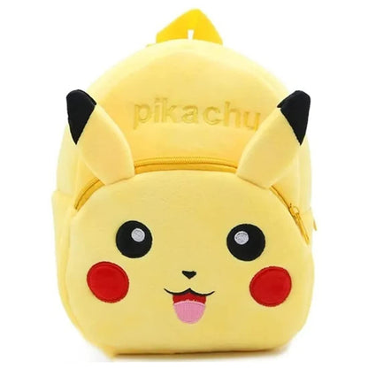 Pikachu Kids School Bag with Water bottle | Plush & Cartoon Bag for Boys and Girls ,Yellow