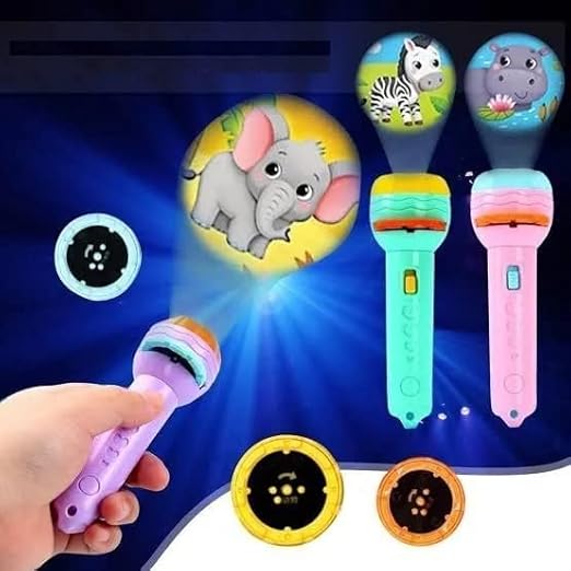 3 Slides Flashlight Projector Torch for Kids Projection Light Toy Slide Flashlight Lamp