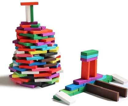 Wooden Blocks Set Educational Play Building and Stacking Toy - 60 Pcs