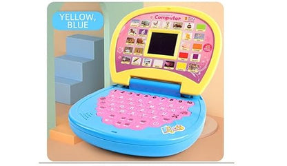 Educational Mini Laptop Computer for Kids Boys Girls - Learning Alphabet and Numbers with LED Display and Music - 16 x 14 cms - Colour As per Stock