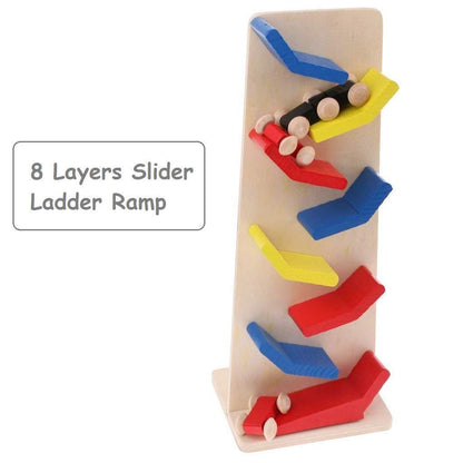 Wooden Race Track Car Ramp Toys for Toddlers - Motor Skills Playset