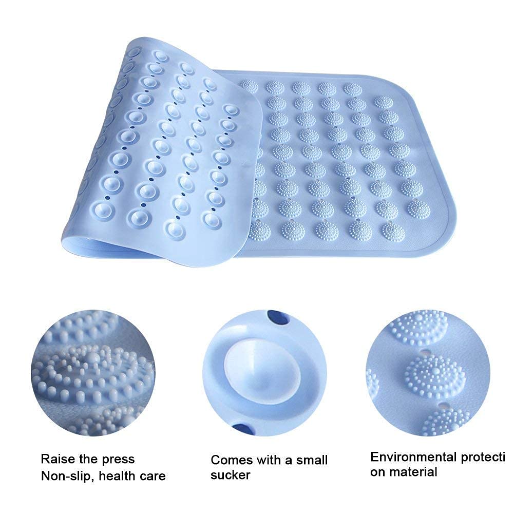 PVC Non Slip Bathroom mat with Suction Cups,Washable Waterproof Non Slippery Shower mat for Bathroom,Toilet Floor,Bathtub mat Non Slip Square Multicolour , 70*38cm