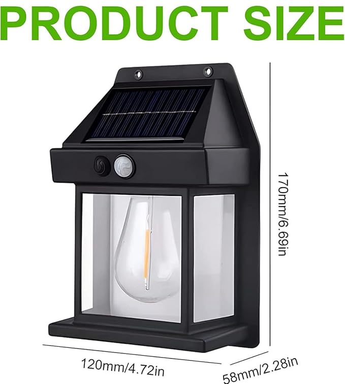 Wireless Motion Sensor Solar Wall | Waterproof Wall Lantern (Pack of 2)