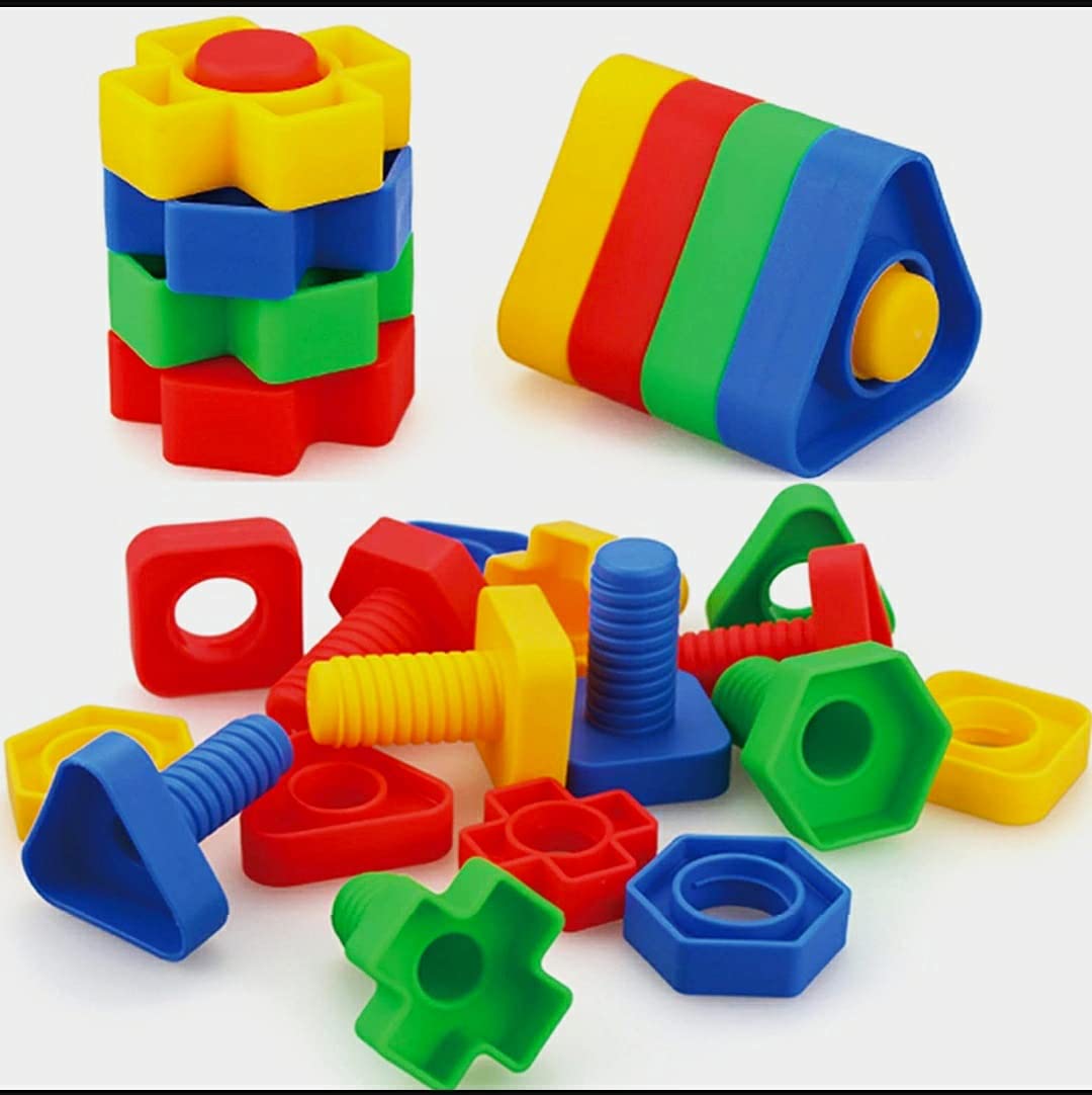 Jumbo Nuts and Bolt Set for Kids:32-Piece Educational Construction Toy