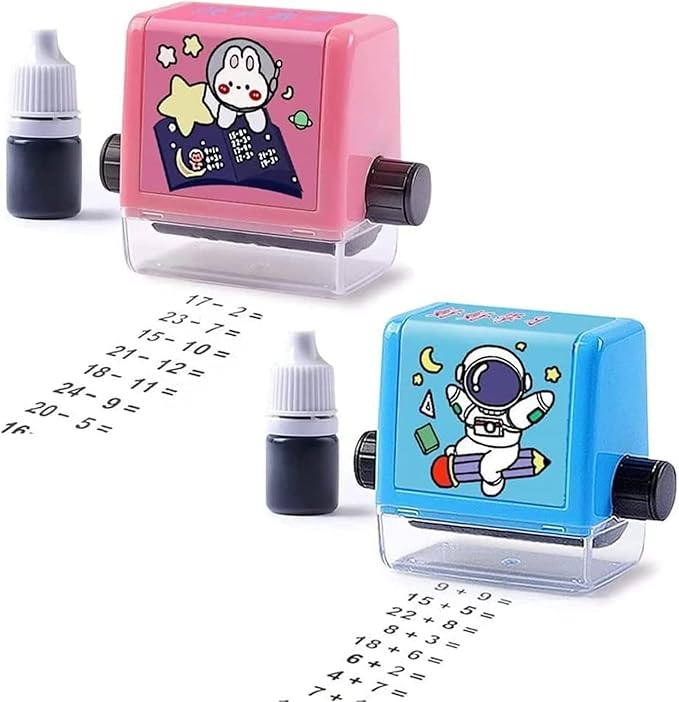 Smart Math Roller Stamps for Kids| Set of 2PCS Addition and Subtraction