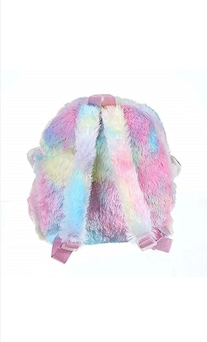 Unicorn 3D Soft Rainbow Plush Fur Cute Children Toy School Shoulder Backpack Bag for Kids Girls Plush Bag