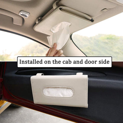 Car Tissue Holder, Sun Visor Napkin Holder, Car Visor Tissue Holder, Tissue Holder for Car (Beige)(with Tissue Paper)