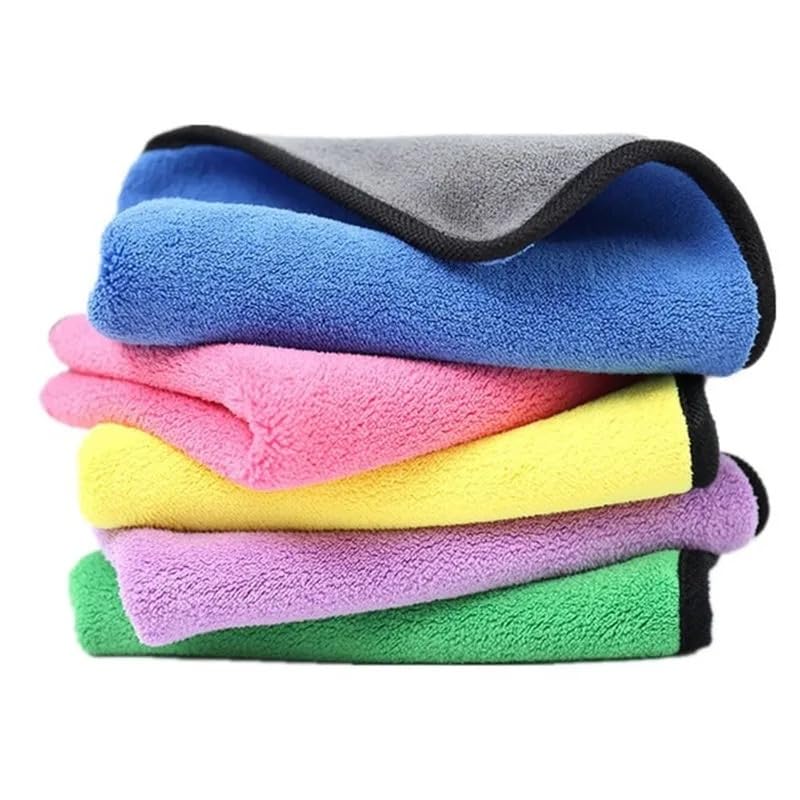 Double sided Microfiber Washing Car Cloth, Super Absorbent Quick-Drying Soft Lint Free (Pack of 2)