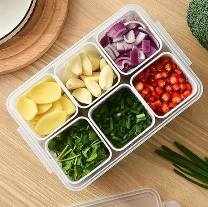 Kitchen Storage Set | Fridge Storage Boxes | Freezer Storage Containers | Vegetable Storage Box with Draining Crisper | Refrigerator Food Organizer | Multi-Purpose Box (1 Pcs)