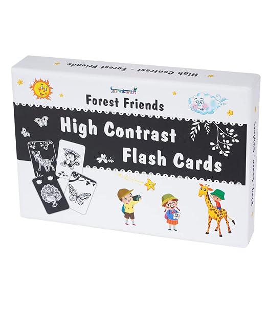 High Contrast Flash Cards for New Born Baby - Black & White | 30 Cards - 60 Objects