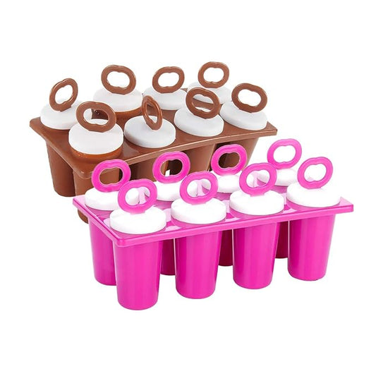 Ice Tray Candy Maker Kulfi Maker Moulds Set (Brown) Set of 1