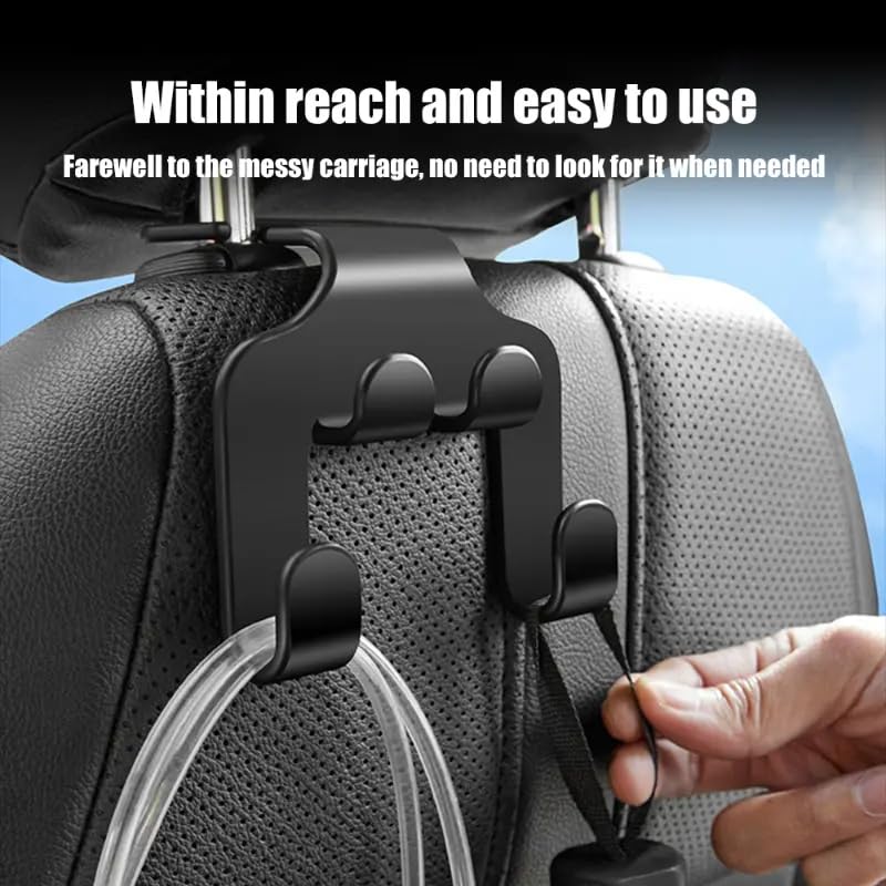 Pack of 2 Car Back Seat Hooks | Headrest Hangers for Purse,Bag & Phone