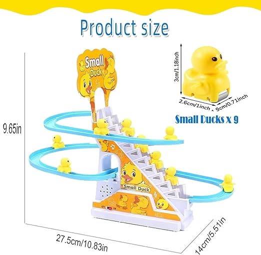 Duck Track Toys for Kids - Small Ducks Stair Climbing Toys for Kids, Escalator Toy with Lights and Music - 3 Duck Included (Duck Track)