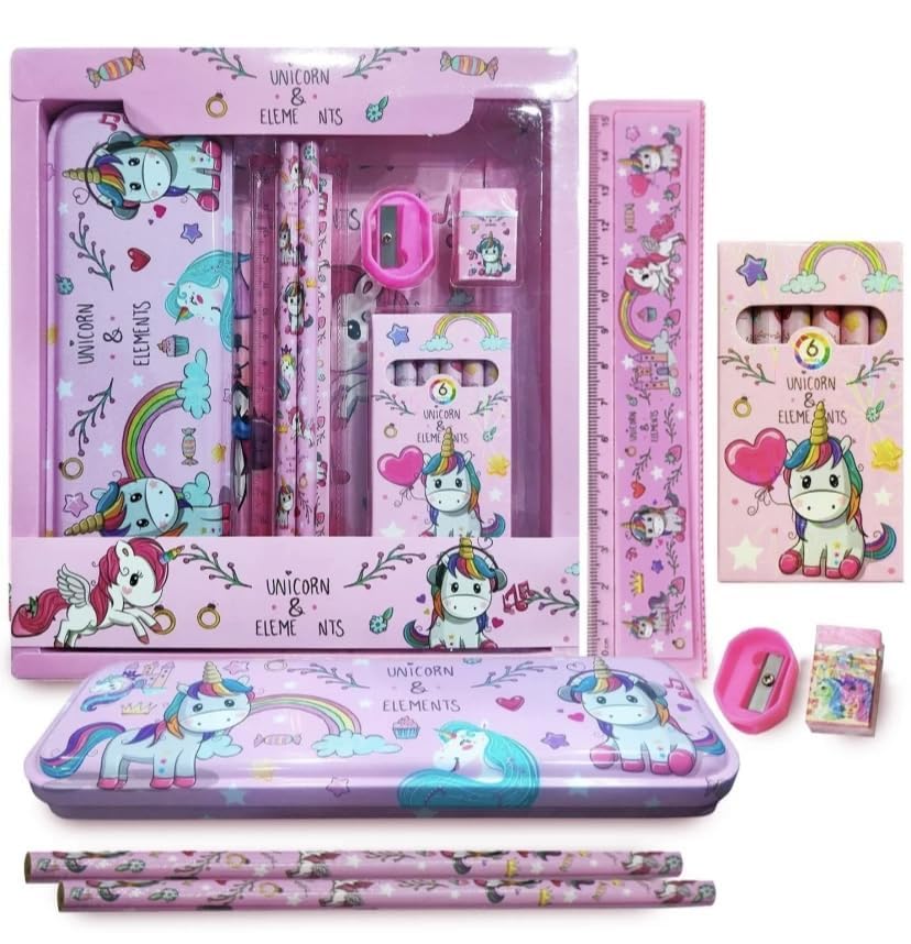 Unicorn-Themed Stationery Set for Kids – 12 PCS Perfect for School