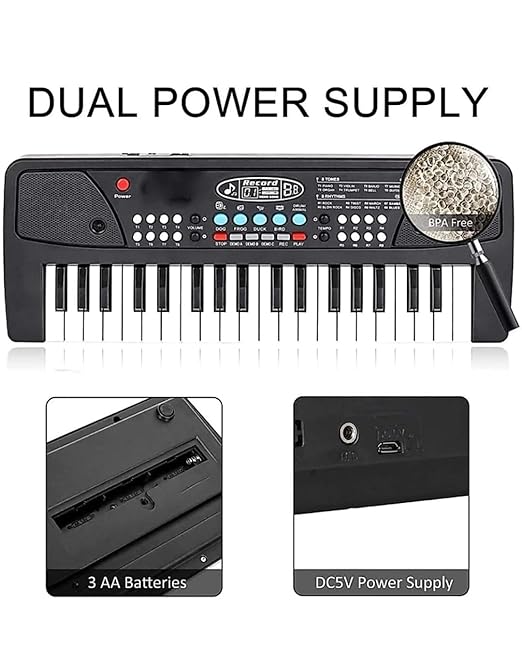 37 Key Piano Keyboard Toy With DC Power Option, Recording And Mic, Electronic Piano Keyboard Multi-Function Portable Piano Keyboard Analog Portable Keyboard