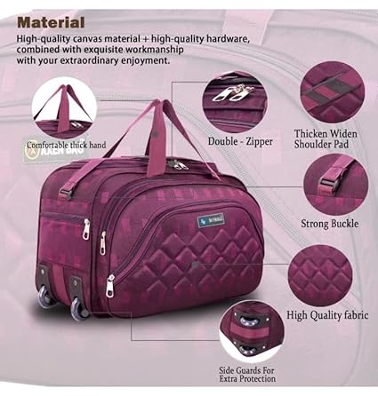 Travel Duffle Luggage Bag (22, Brown) Waterproof Lightweight Travelling Bag Best