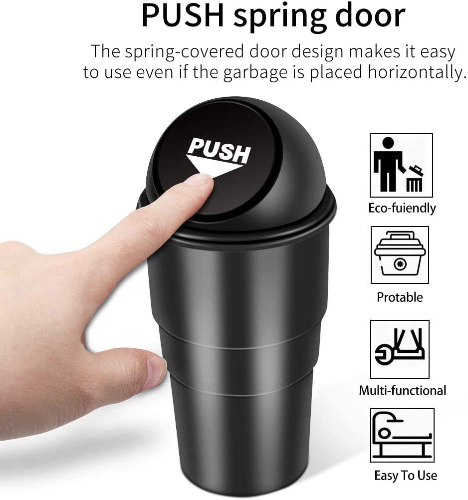 Mini Trash Bin: Cup Holder Garbage Can for Car, Office, and Home