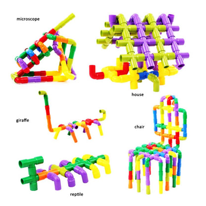 Pipe-Shaped Puzzle Building Blocks