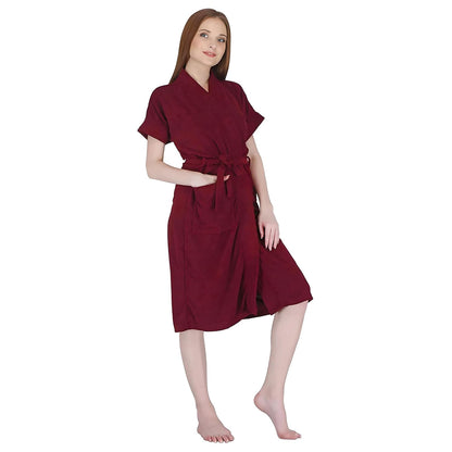 Bathrobe for Women| Soft and Easy to Absorb & Dry| Unisex Bathrobe (Maroon)