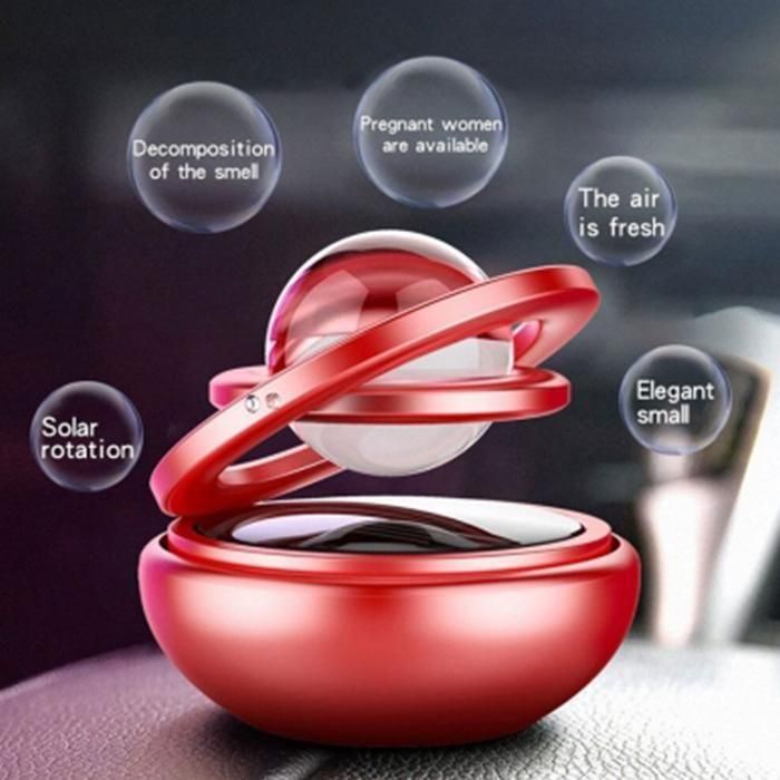 Solar Powered Rotating Red Solar Perfume Car Air Freshener Car Dashboard Accessory for Car