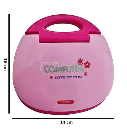 Educational Mini Laptop Computer for Kids Boys Girls - Learning Alphabet and Numbers with LED Display and Music - 16 x 14 cms - Colour As per Stock