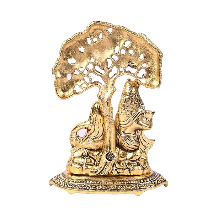 Handicraft Handmade Brass Decorative Showpiece of Radha Krishna (16 cm x 8 cm x 21 cm, Gold)