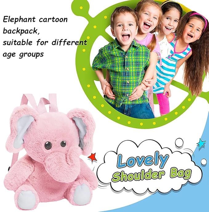 Cute Backpack for Nursery Children Soft Velvet Cartoon Animal Plush Preschool Mini Travel Bags for ideal Baby Girl & Baby Boy & Toddlers (2-5 Years)