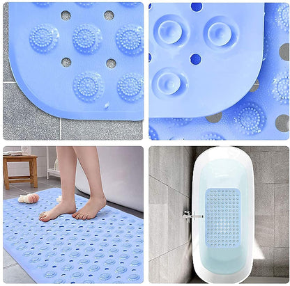 PVC Non Slip Bathroom mat with Suction Cups,Washable Waterproof Non Slippery Shower mat for Bathroom,Toilet Floor,Bathtub mat Non Slip Square Multicolour , 70*38cm