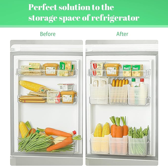 Fridge storage Space-saving Refrigerator Side Door Organizer - 1000 ml (Pack Of 8)