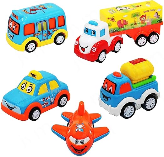 Automobile Unbreakable Pull Back Toy Vehicles | Set of 5 - Multicolor