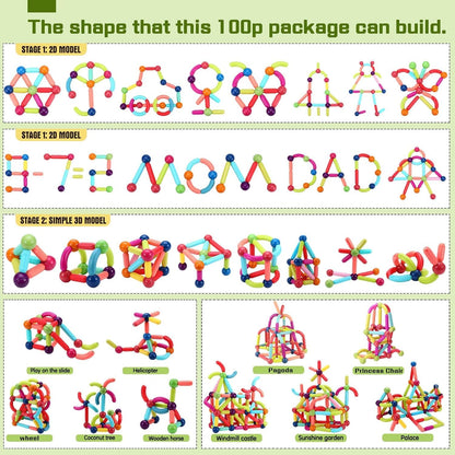 24 Pcs Magnetic Sticks Building Blocks for Kids Toys