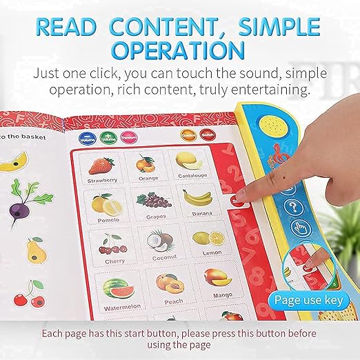 Fun Activities Learning Book, Electronic Intelligent Book with All Learning Materials with Clear Voice with Touch Sensors for Kids | Multi Color and Eraser