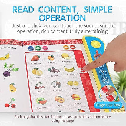 Fun Activities Learning Book, Electronic Intelligent Book with All Learning Materials with Clear Voice with Touch Sensors for Kids | Multi Color and Eraser