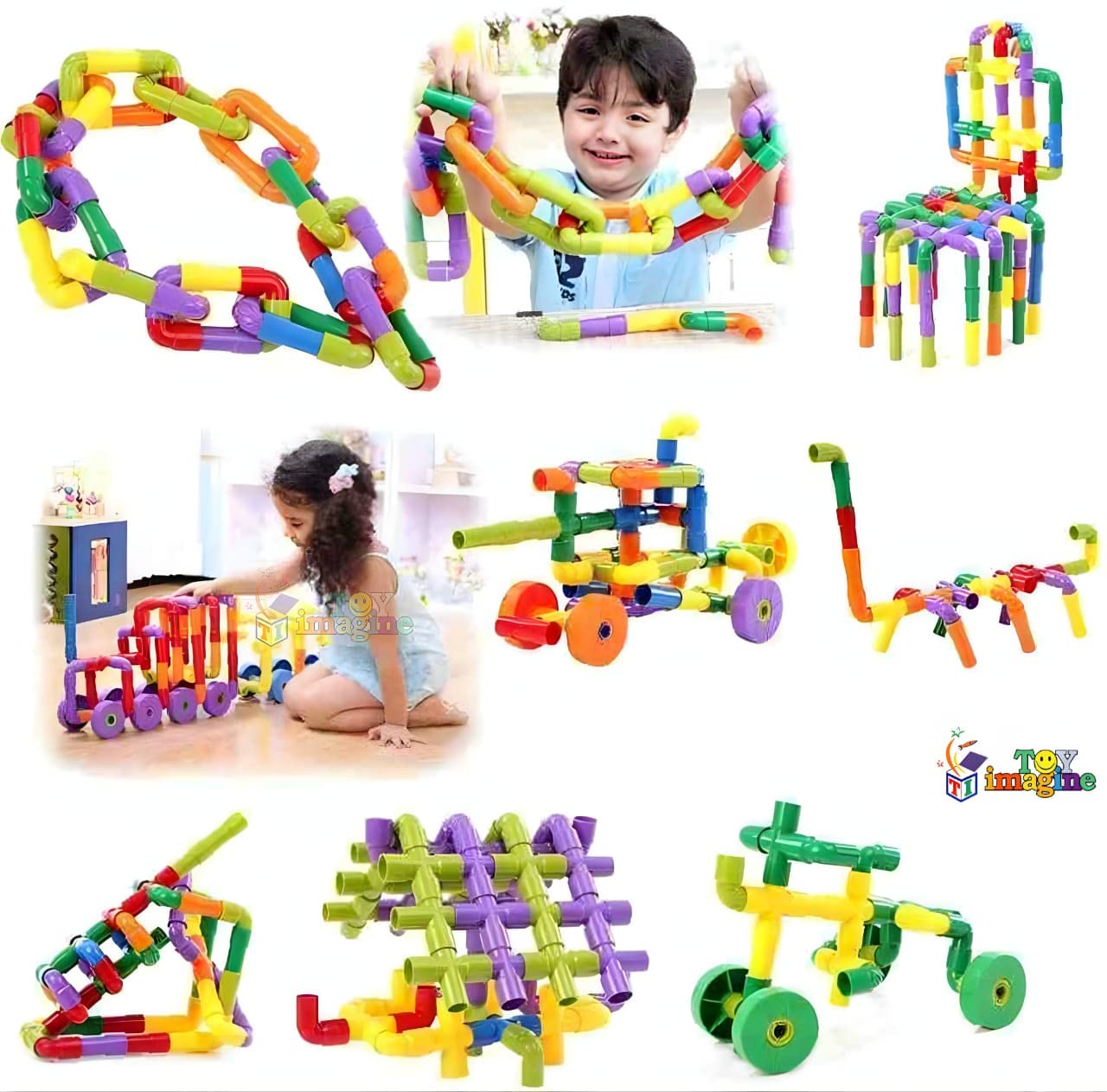 Pipe-Shaped Puzzle Building Blocks