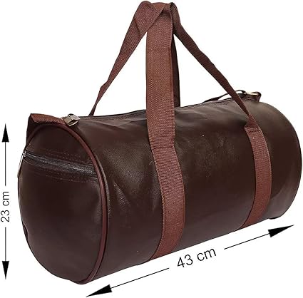 Polyester 23cm Gym Bag/Unisex Duffle Bag/Shoulder/Gym Bags for Men/Fitness Bag/Sports & Travel Bag/Water Resistant Duffle Bag/Multi Pocket Gym Bag (Brown)