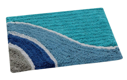 Cotton Doormat Elegant Design with Anti Skip (Blue)