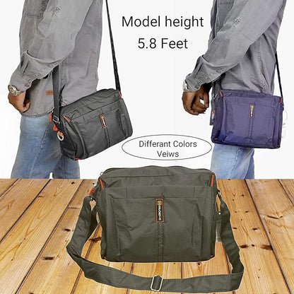 Sling Bag | Cross Body Multipurpose Hand Bag for Men & Women | Grey & Green Sling Bag (Pack of 2)