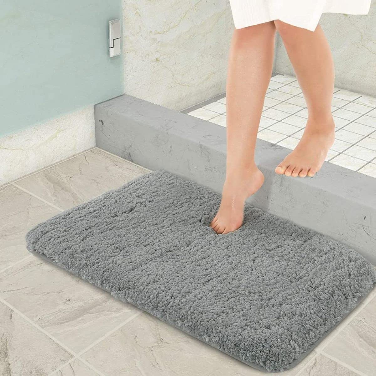 Door Mat in Living Area Bathroom Office Home Kitchen Floor Entrance with Anti Slip Rubber Backing (40x 60 cm, Grey)