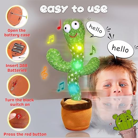 Dancing Cactus Toy, Cactus Musical Baby Toys|Toy for Home Decoration and Children Playing