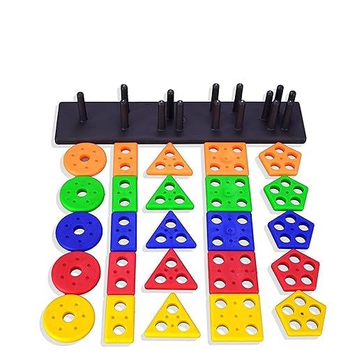 Geometric Stacker Shape Sorter Blocks