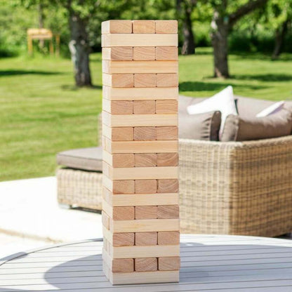 Tumbling Tower Game | 54 Pcs Wooden Building Block, Stacking Game