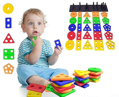 Geometric Stacker Shape Sorter Blocks