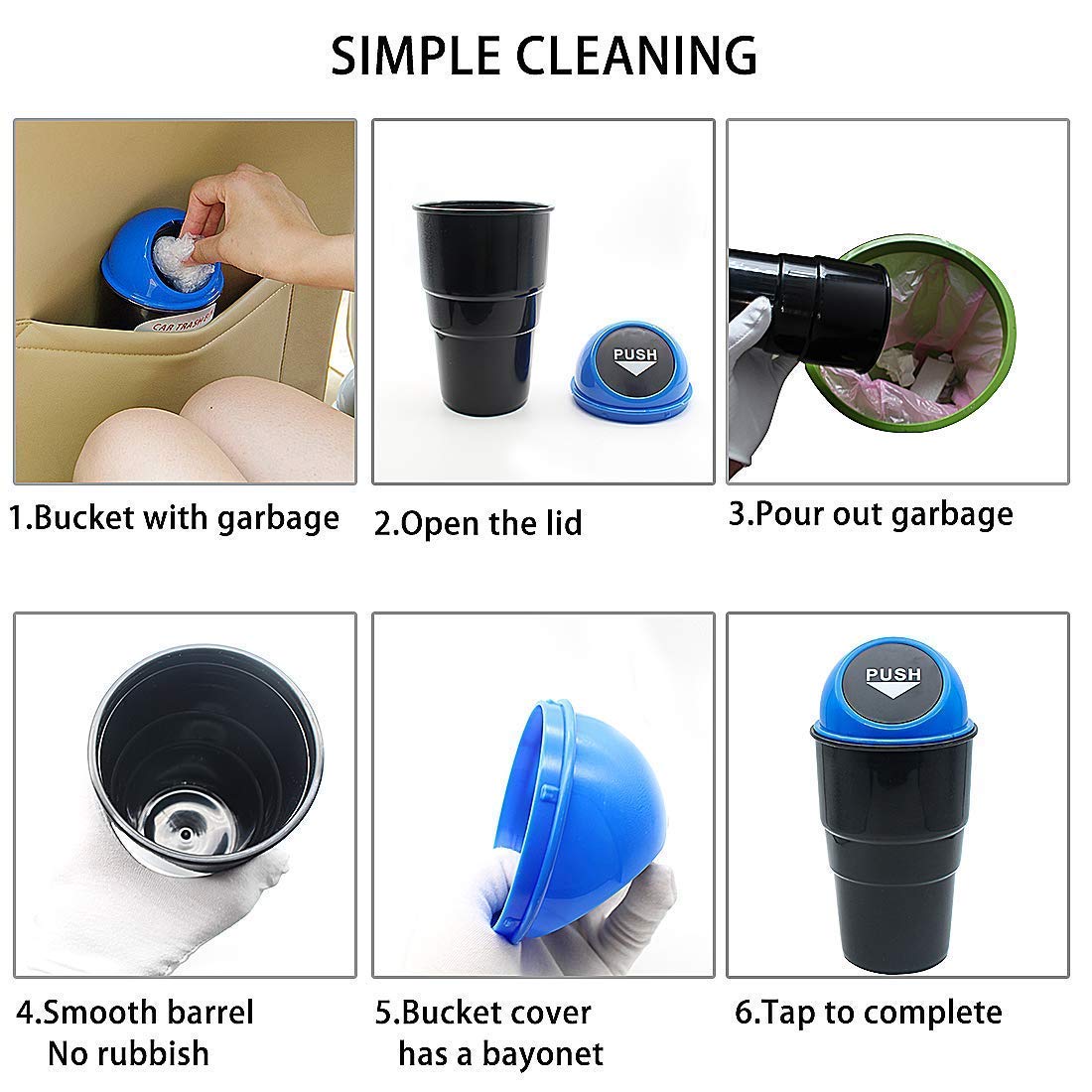 Mini Trash Bin: Cup Holder Garbage Can for Car, Office, and Home